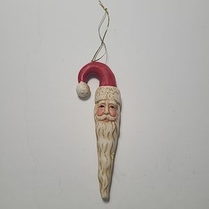 Ceramic Icicle Santa Christmas Ornament 6"